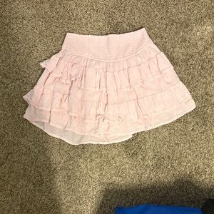 Hollister Light Pink Tiered Ruffle Skater Skirt